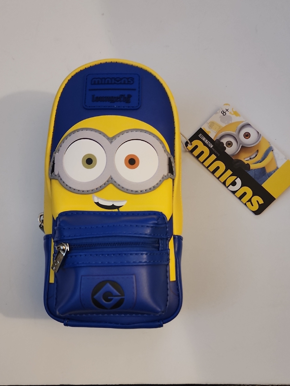 Loungefly Minions Yellow & Blue Pencil Case.  NWT Despicable Me Collection.
